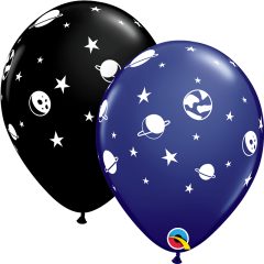 Lateks baloni 28cm Celestial Fun Navy&Onyx Black
