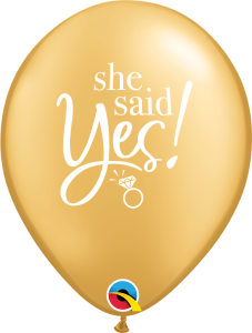 Lateks baloni 28cm She Said Yes! Gold