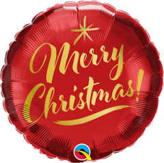 Mini Christmas Gold Script Red folijski balon na štapiću
