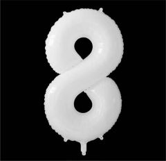 Folijski balon broj 8 White