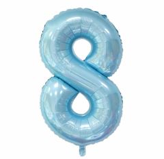 Folijski balon broj 8 Pastel Blue