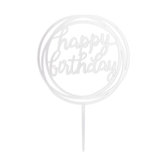 Happy Birthday topper za tortu okrugli rose gold