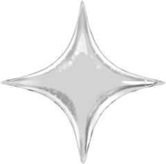 Standard 4-point Star Silver folijski balon