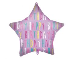 Standard Happy Birthday Purple Star folijski balon