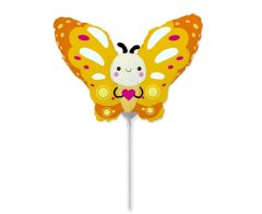 Mini Butterfly Pink folijski balon na štapiću