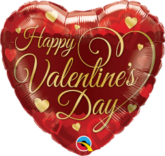 Standard Happy Valentines Day Heart Red folijski balon