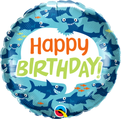 Standard Bday Fun Sharks folijski balon