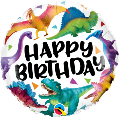 Standard Bday Colorful Dinosaurs folijski balon