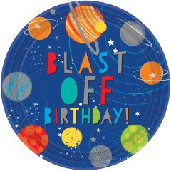 Blast off Birthday tanjuri 23 cm