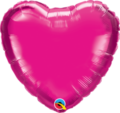 Mini Srce folijski balon na štapiću 22,5cm - Magenta