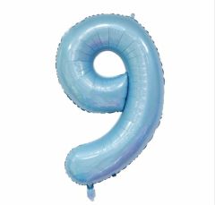 Folijski balon broj 9 Pastel Blue