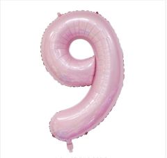 Folijski balon broj 9 Pastel Pink
