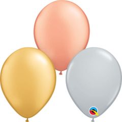 Lateks baloni 13cm Tri-Color Metallic Assortment