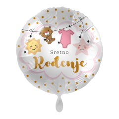 Standard Sretno Rođenje Pink folijski balon
