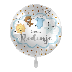 Standard Sretno Rođenje blue folijski balon