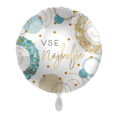 Standard Vse Najboljše Golden Blue Birthday folijski balon