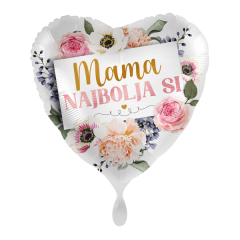 Standard Mama Najbolja Si Heart  folijski balon