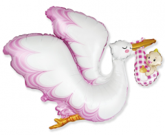 Maxi FX Stork Baby Girl Folijski balon