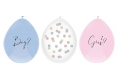 Latex baloni 30 cm gender reveal 6kom