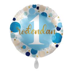 Standard 1 Rođendan Blue dots folijski balon