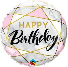 Standard Bday Marble Ractangles folijski balon