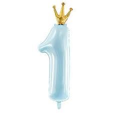 Folijski broj 1 blue s krunicom 