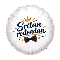 Standard Sretan rođendan BOW black and gold folijski balon
