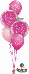 Buket balona Welcome Baby Girl