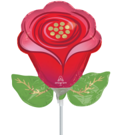 Mini Sending Flowers Rose folijski balon na štapiću