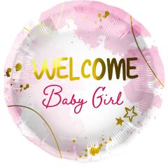 Standard Welcome Baby Girl pink folijski balon
