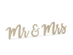 Wooden Inscription Mr & Mrs Gold