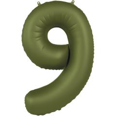 Folijski balon broj 9 Olive Green