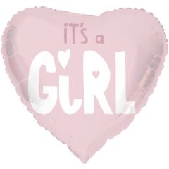 Standard Heart Its a Girl pink folijski balon