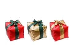 Maxi Christmas Gift Red Gold folijski balon 3/1 
