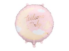 Standard Welcome Baby with Moon light pink folijski balon