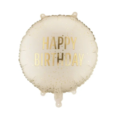 Happy Birthday Cream folijski balon 35x35cm
