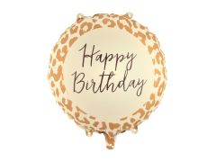 Standard Happy Birthday leopard print folijski balon 35cm