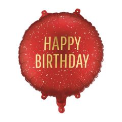 Happy Birthday dark red folijski balon 35x35cm