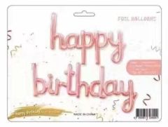 Folijaski balon natpis Happy Birthday Rose Gold