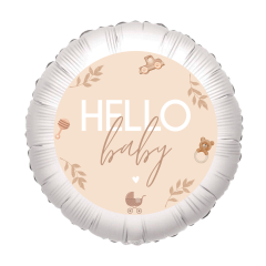 Standard Hello Baby beige folijski balon