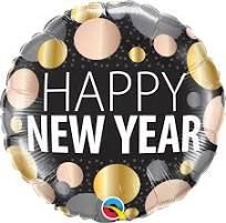 Standard New Year Metalic Dots folijski balon
