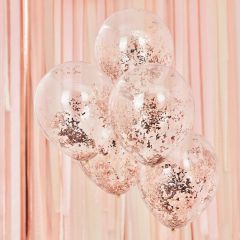 Latex baloni 30 cm punjeni rose gold litićima