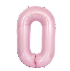 Folijski balon broj 0 Pastel Pink