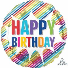 Standard HBD Striped Burst folijski balon