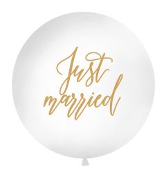Latex balon 1 m Just Married White