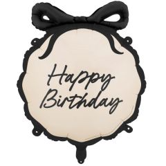 Standard Happy Birthday Black Bow folijski balon 