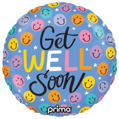 Mini Get Well Happy Faces folijski balon na štapiću