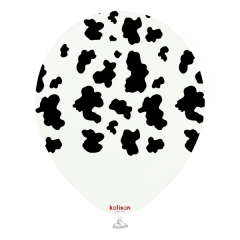 Latex baloni 30 cm Safari Cow print white black
