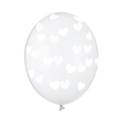 Latex baloni 30 cm Hearts Crystal 6 kom