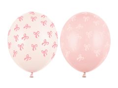 Latex baloni 30 cm Bows mix Cream&Pink